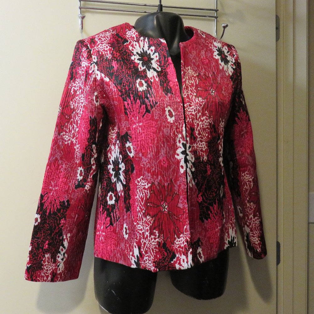 KEREN HART FANCY BLAZER / SIZE MEDIUM / RED.WH.BLK
